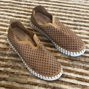 Ilse Jacobsen Hornbak Latte Patterned Slip-On Loafers